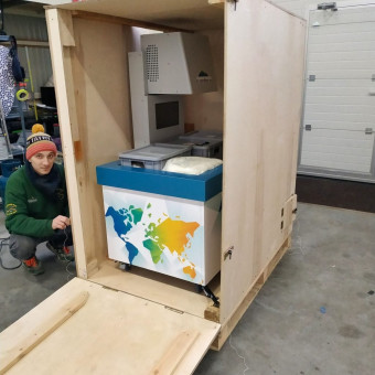 Augmented Reality Sandbox - News 7 AR Sandbox at teachers conference